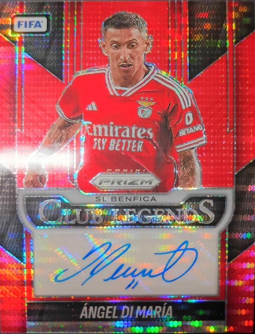 2025 Panini Prizm FIFA Club Legends Signature Angel Di Maria [Red Pulsar] #9 card