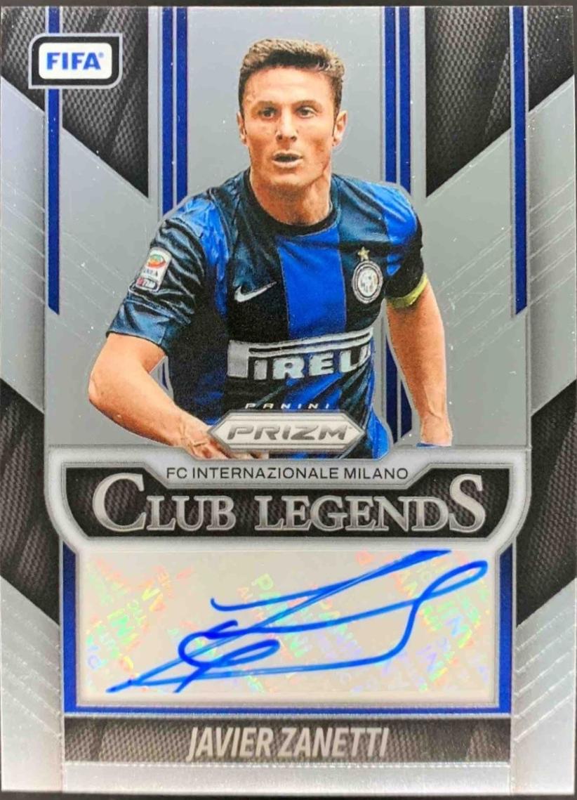 2025 Panini Prizm FIFA Club Legends Signature Javier Zanetti #10 card