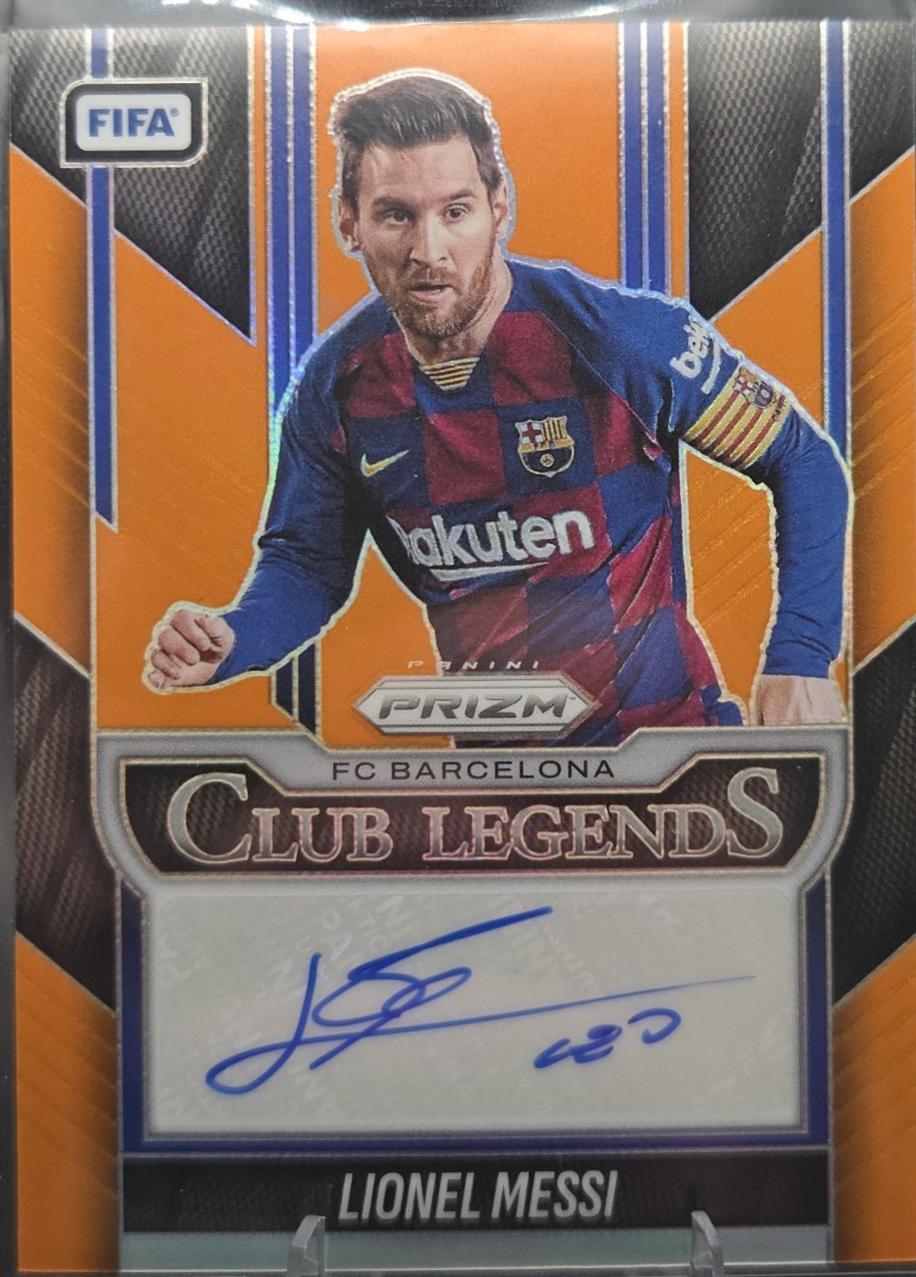 2025 Panini Prizm FIFA Club Legends Signature Lionel Messi [Orange] #1 card