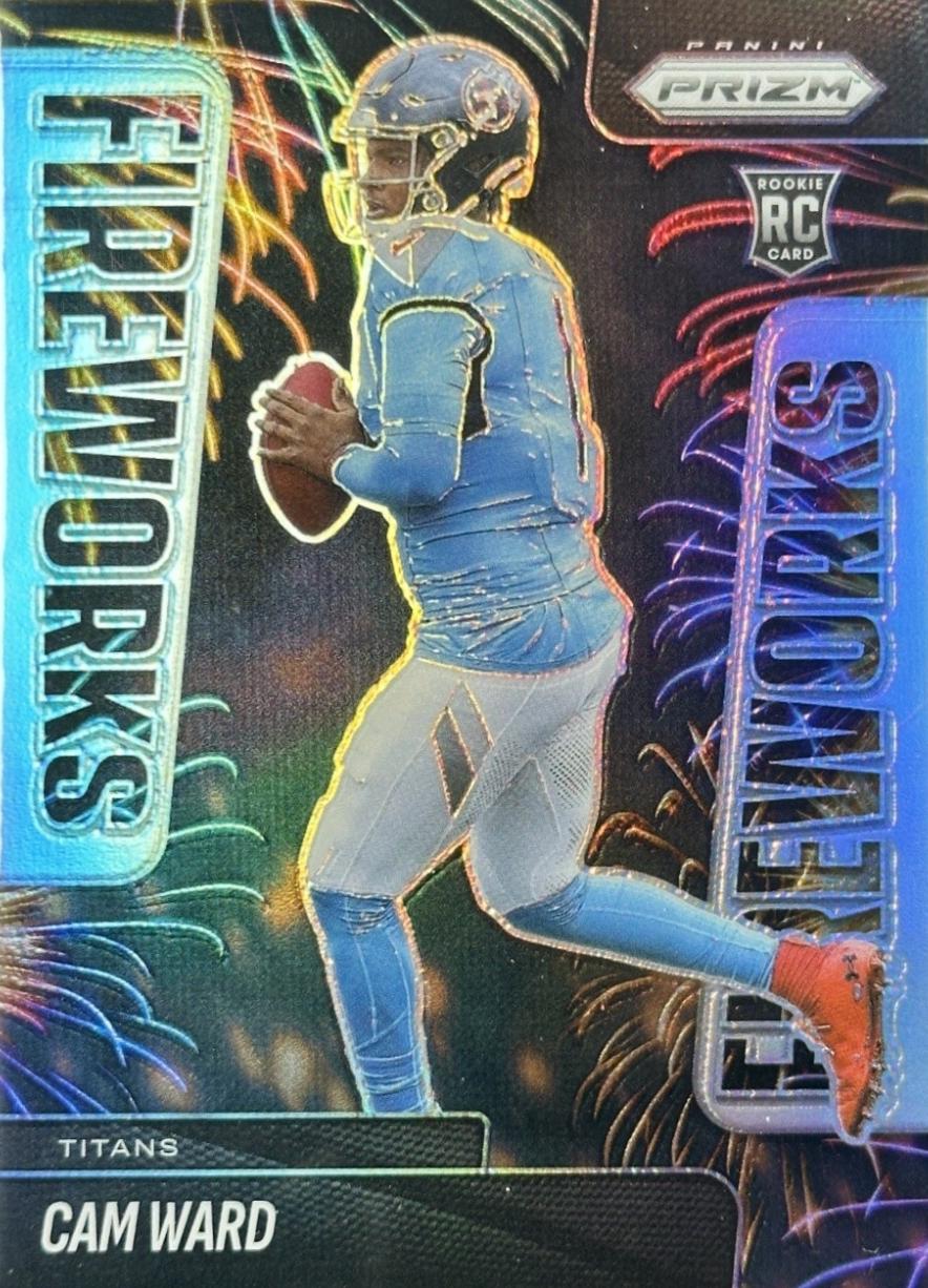 2025 Panini Prizm Fireworks Cam Ward [Silver] #1 card