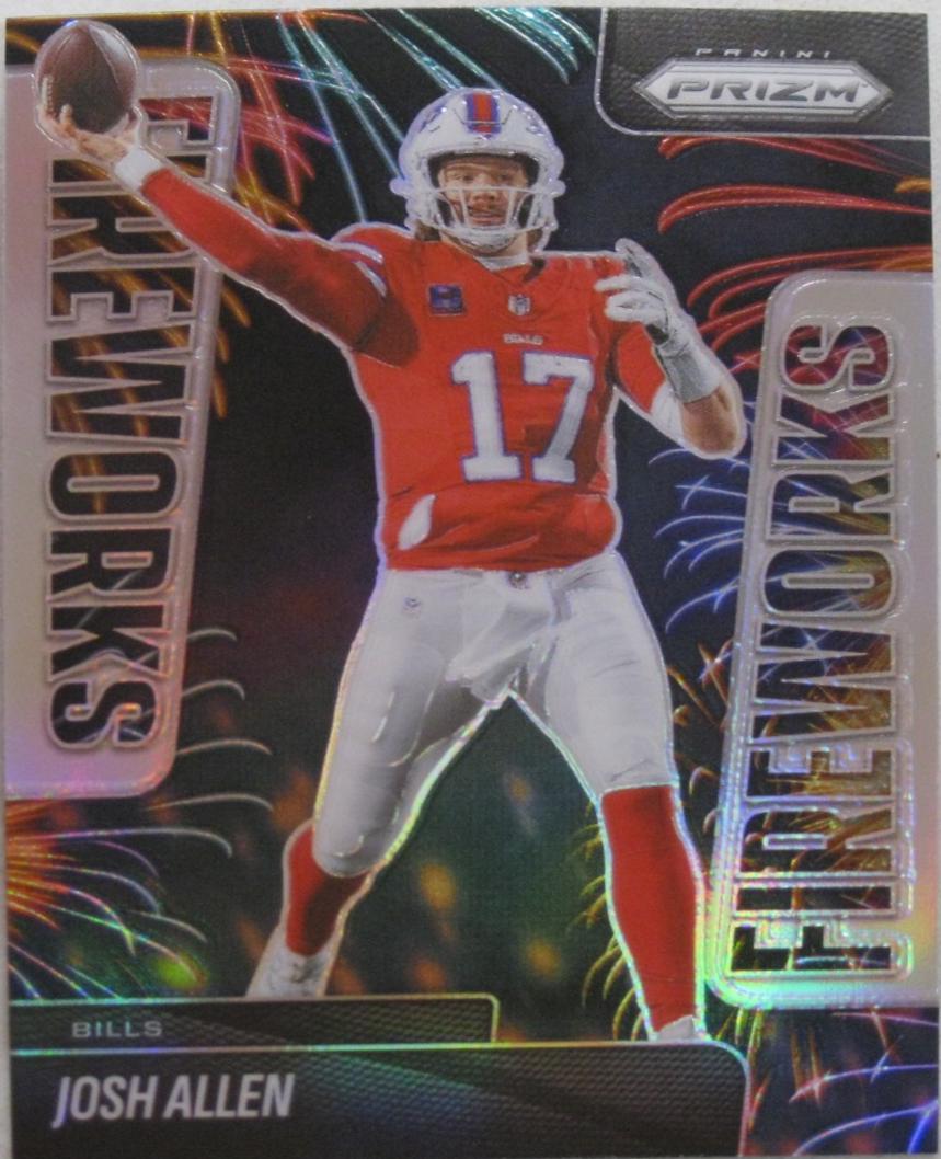 2025 Panini Prizm Fireworks Josh Allen [Silver] #23 card