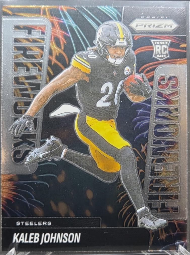 2025 Panini Prizm Fireworks Kaleb Johnson #4 card