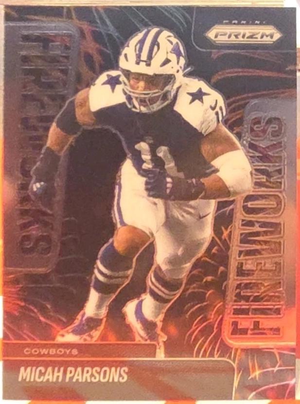 2025 Panini Prizm Fireworks Micah Parsons #18 card