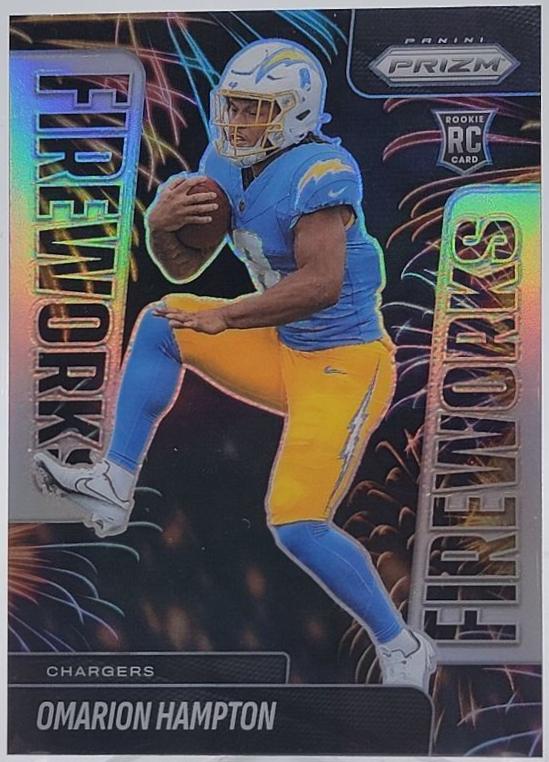 2025 Panini Prizm Fireworks Omarion Hampton [Silver] #17 card