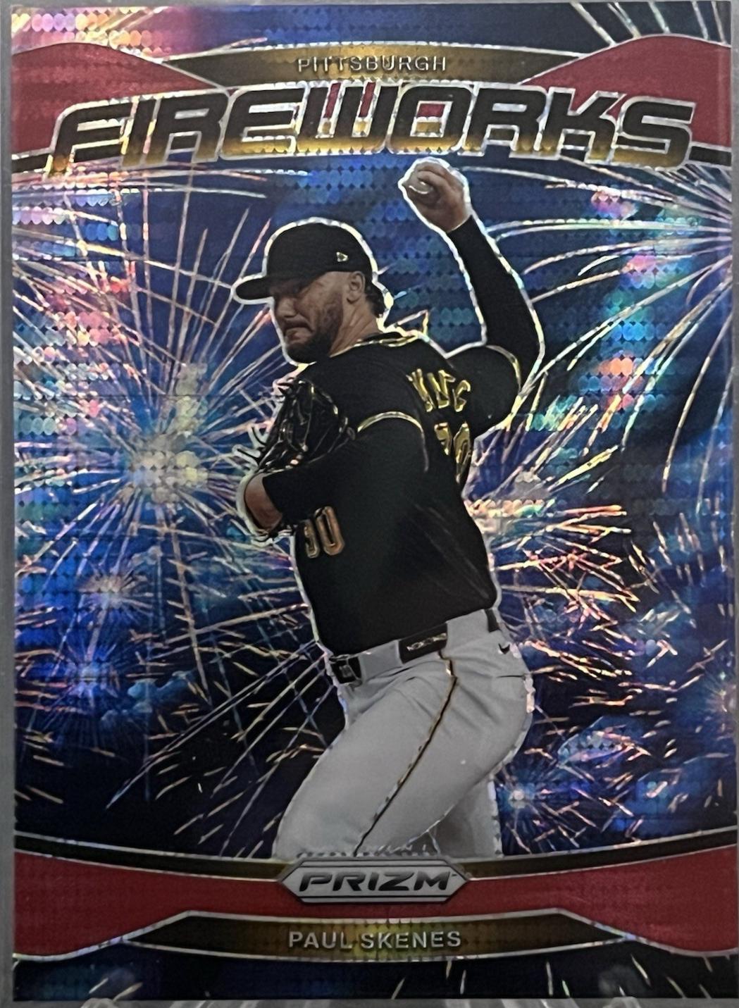 2025 Panini Prizm Fireworks Paul Skenes [Red Pulsar] #2 card