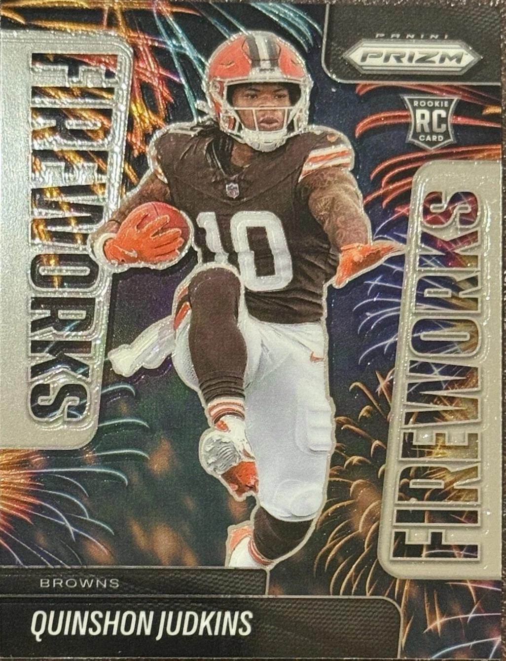 2025 Panini Prizm Fireworks Quinshon Judkins #19 card