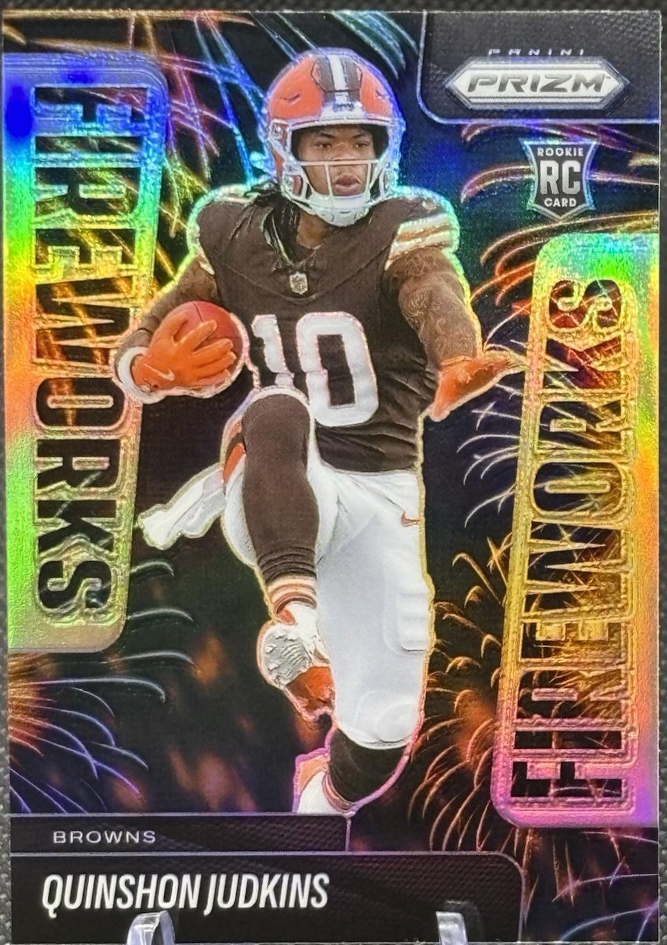 2025 Panini Prizm Fireworks Quinshon Judkins [Silver] #19 card