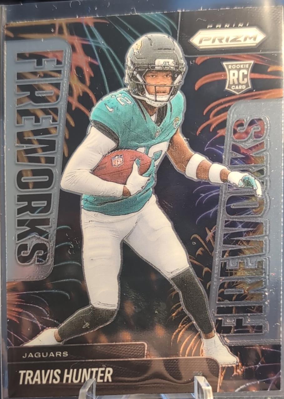 2025 Panini Prizm Fireworks Travis Hunter #13 card