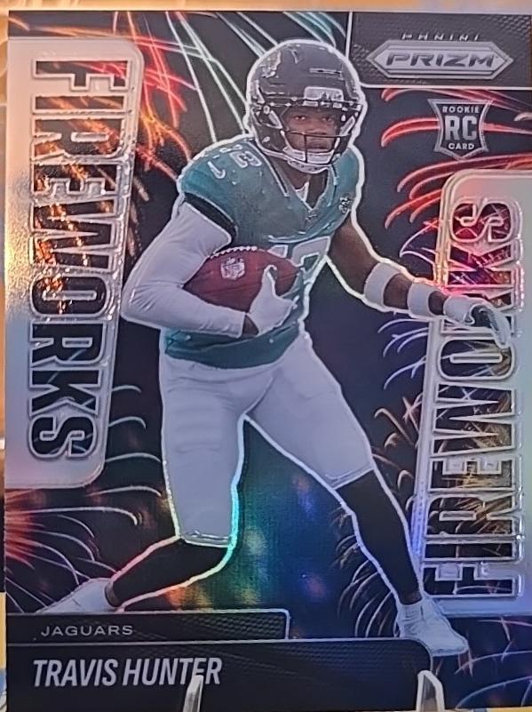 2025 Panini Prizm Fireworks Travis Hunter [Silver] #13 card