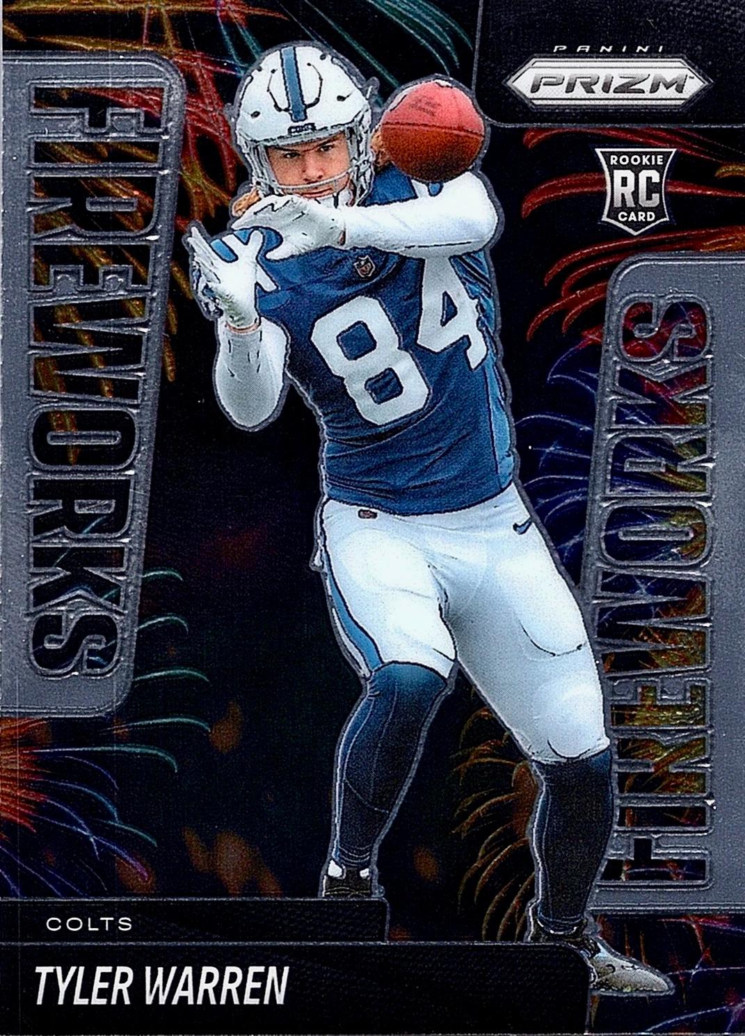 2025 Panini Prizm Fireworks Tyler Warren #12 card