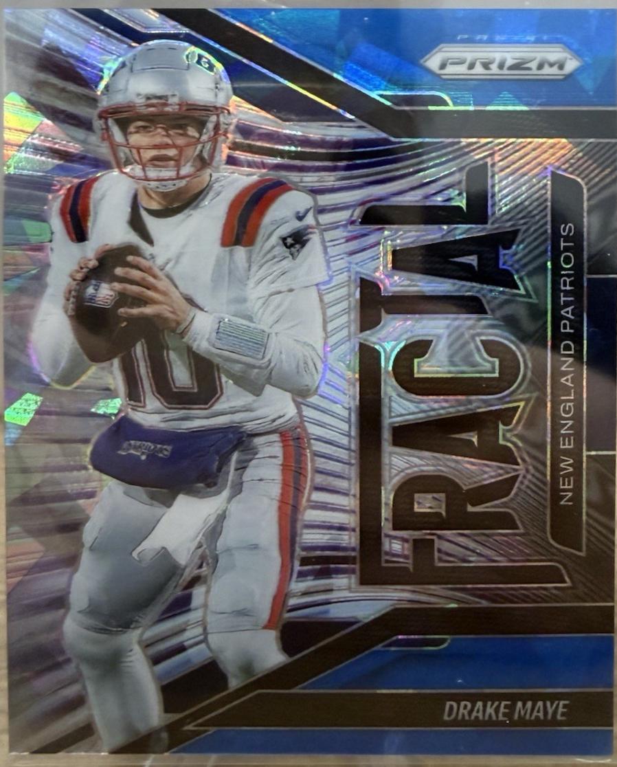 2025 Panini Prizm Fractal Drake Maye [Blue Ice] #7 card