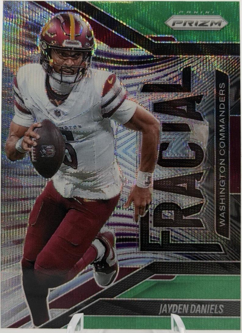2025 Panini Prizm Fractal Jayden Daniels [Green Wave] #1 card