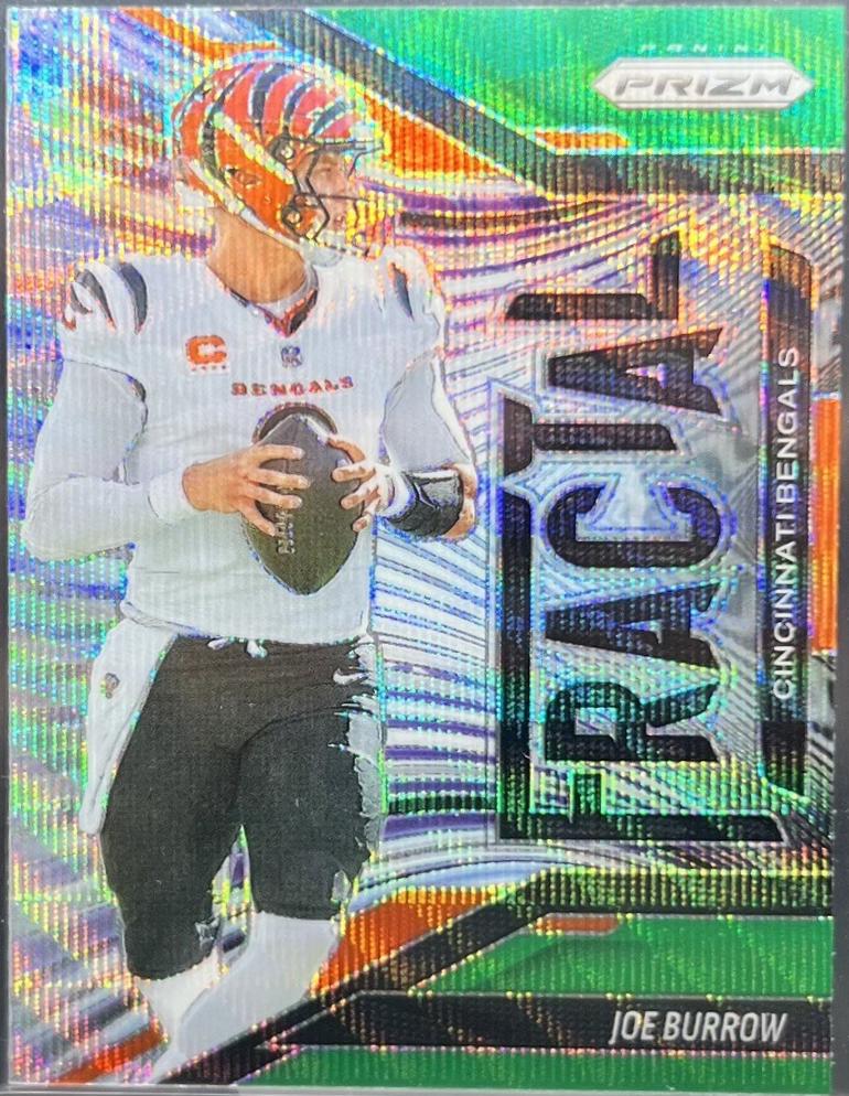 2025 Panini Prizm Fractal Joe Burrow [Green Wave] #8 card