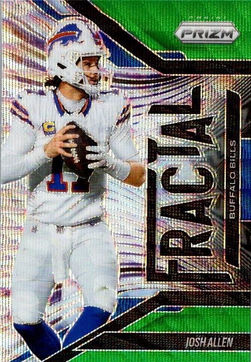 2025 Panini Prizm Fractal Josh Allen [Green Wave] #14 card