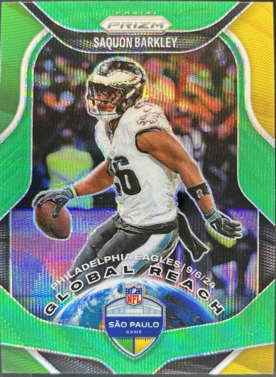 2025 Panini Prizm Global Reach Saquon Barkley [Green Wave] #1 card