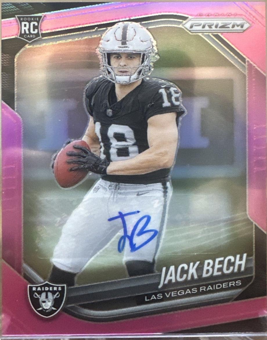 2025 Panini Prizm Jack Bech [Autograph Pink] #346 card