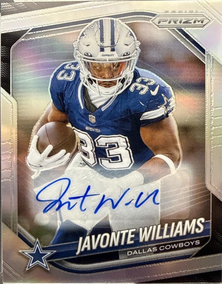 2025 Panini Prizm Javonte Williams [Silver Autograph] #1 card