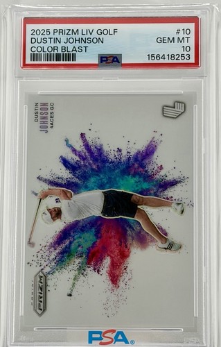 2025 Panini Prizm LIV Color Blast Dustin Johnson #10 card
