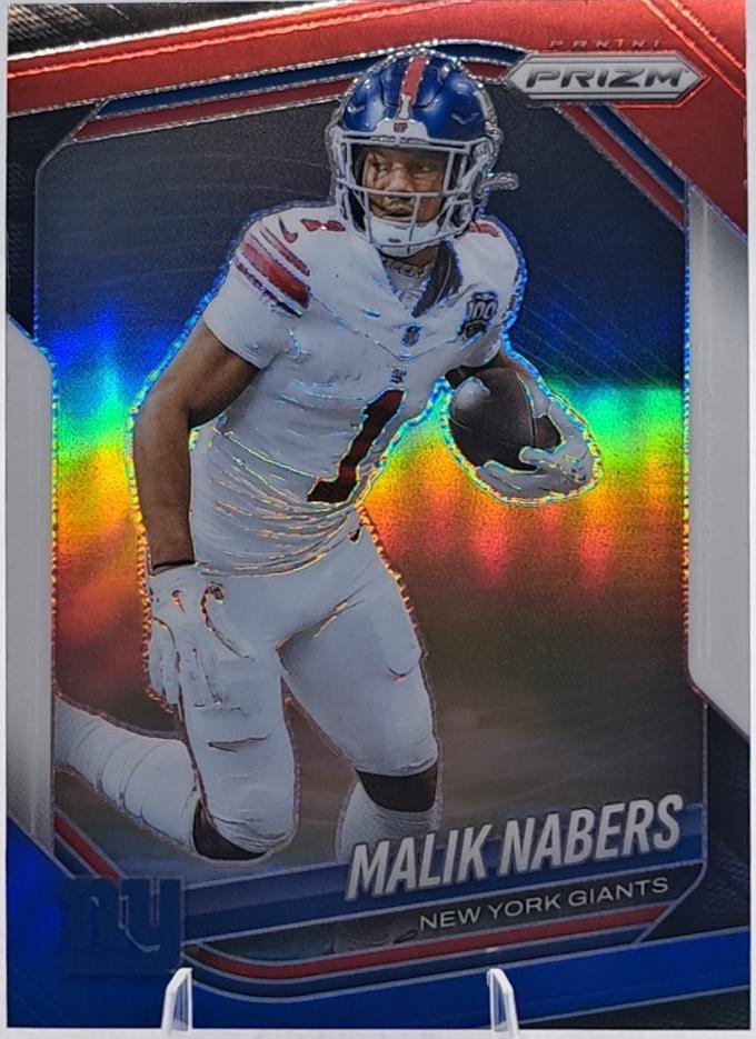 2025 Panini Prizm Malik Nabers [Red White Blue] #206 card