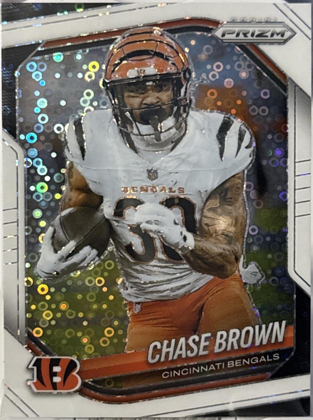 2025 Panini Prizm No Huddle Chase Brown [White] #130 card