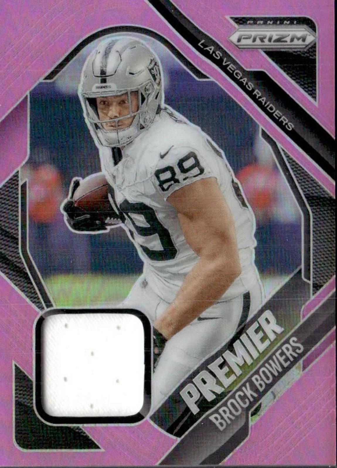 2025 Panini Prizm Premier Jersey Brock Bowers [Pink] #PJY-BBS card