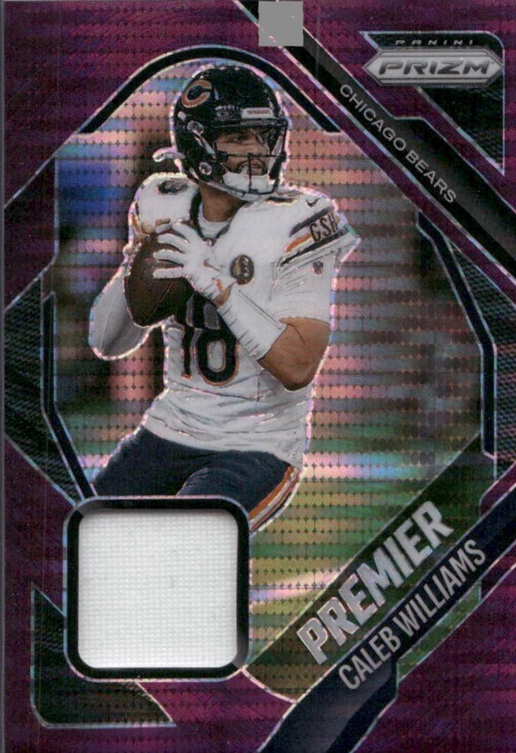 2025 Panini Prizm Premier Jersey Caleb Williams [Purple Pulsar] #PJY-CWS card