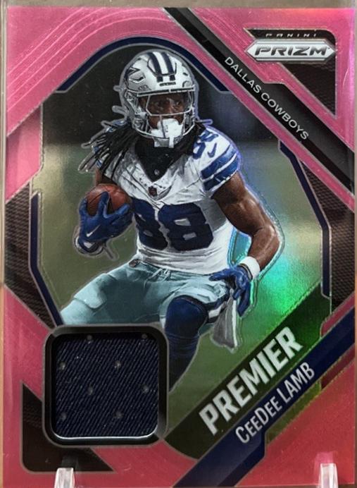 2025 Panini Prizm Premier Jersey CeeDee Lamb [Pink] #PJY-CLB card