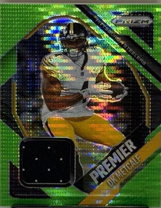 2025 Panini Prizm Premier Jersey DK Metcalf [Neon Green Pulsar] #PJY-DKM card