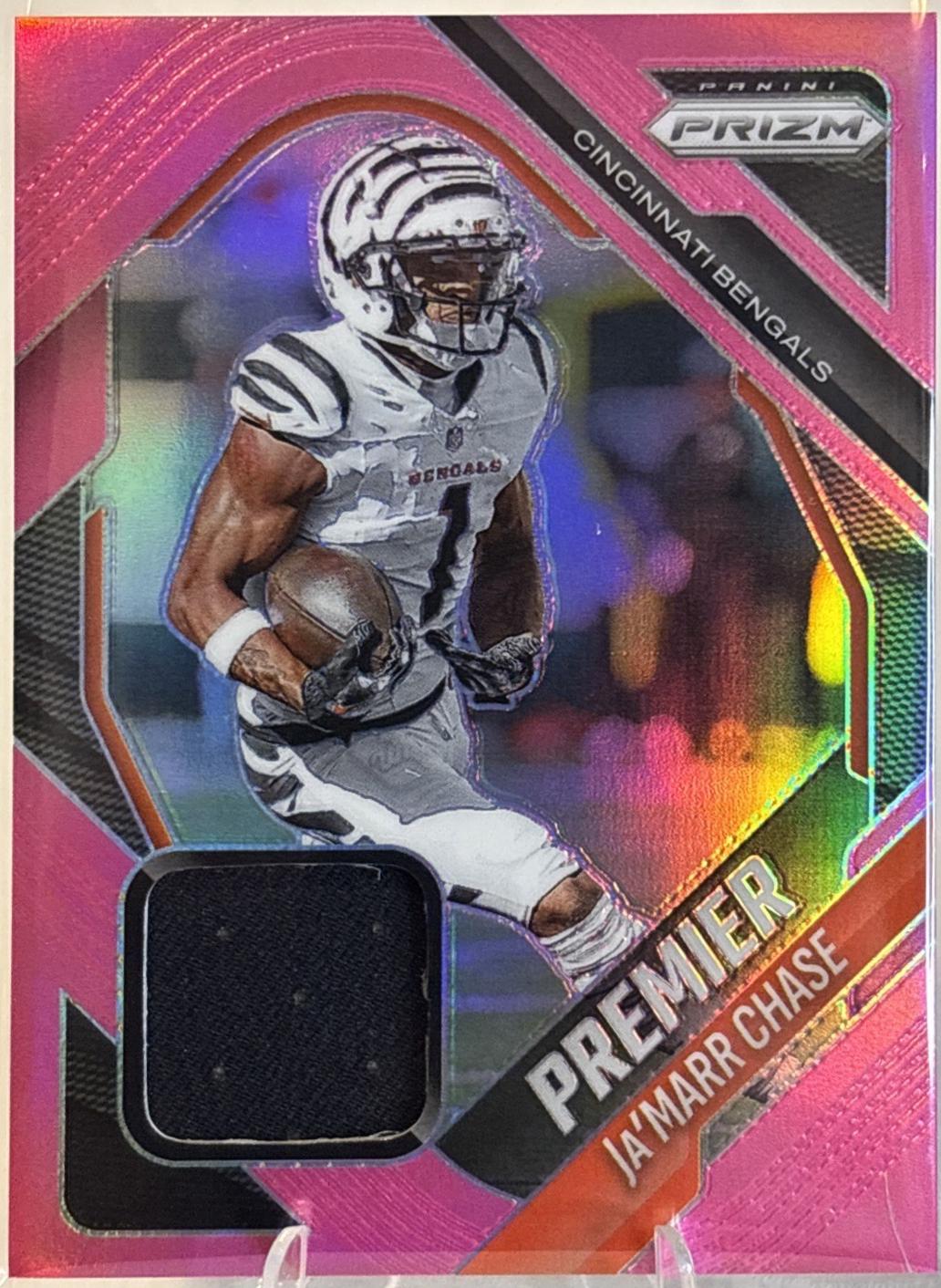 2025 Panini Prizm Premier Jersey Ja'Marr Chase [Pink] #PJY-JCH card