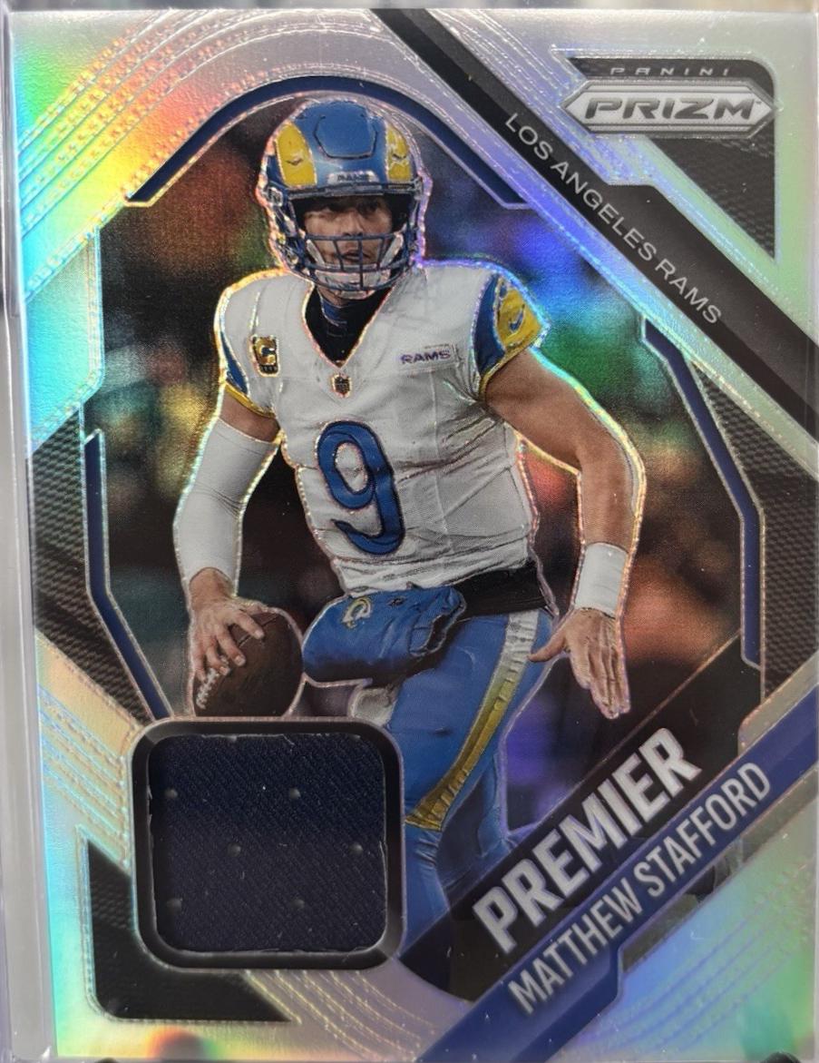2025 Panini Prizm Premier Jersey Matthew Stafford #PJY-MSD card
