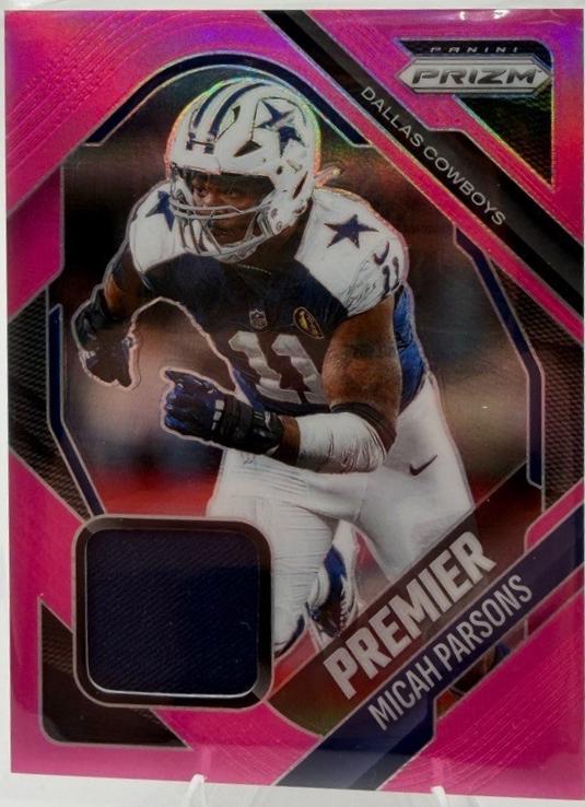 2025 Panini Prizm Premier Jersey Micah Parsons [Pink] #PJY-MPS card