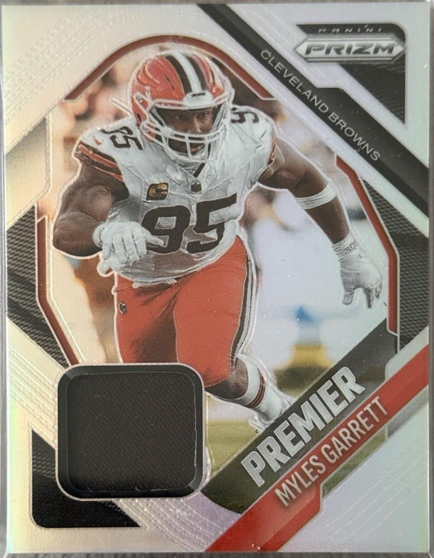 2025 Panini Prizm Premier Jersey Myles Garrett #PJY-MGT card