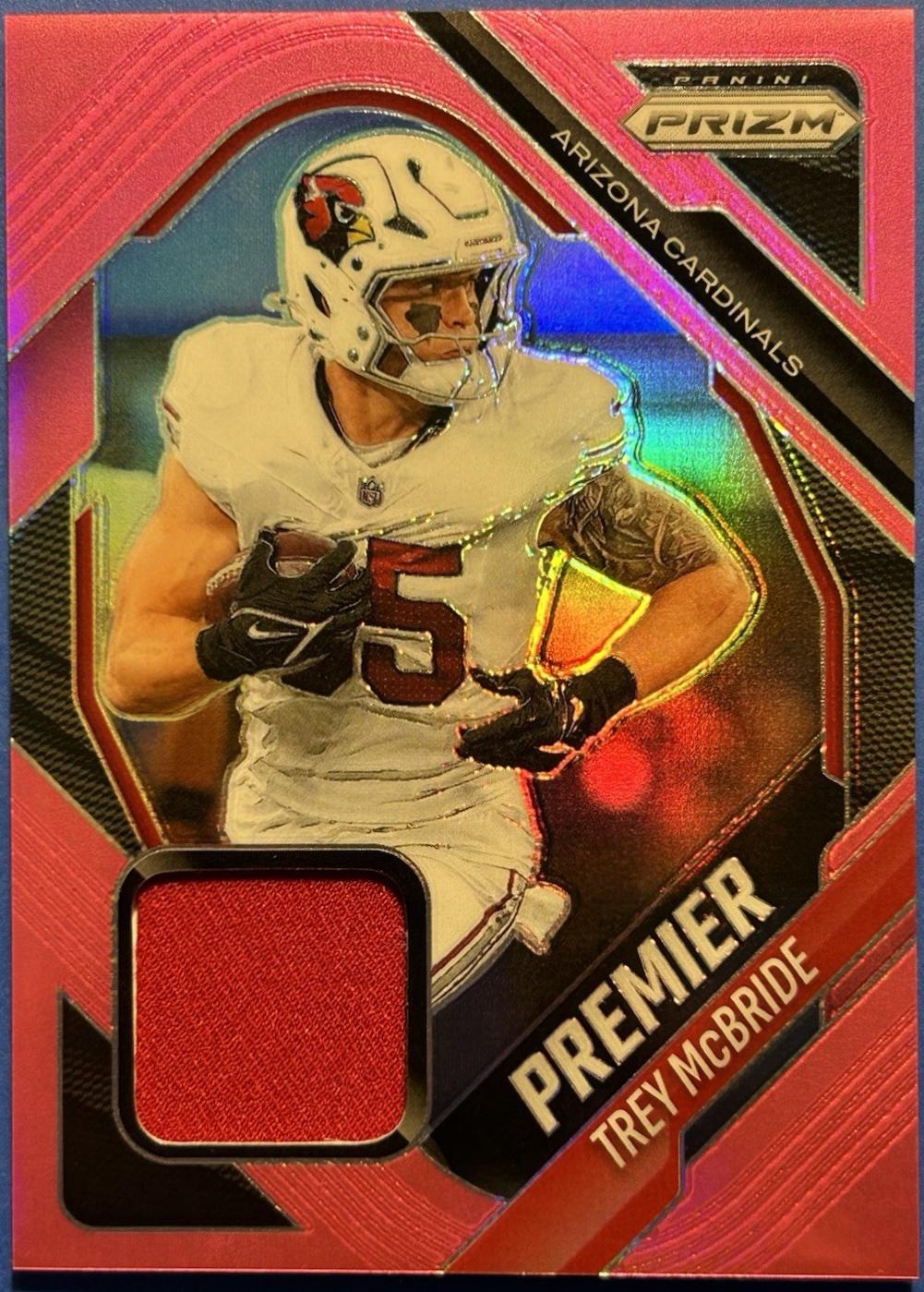 2025 Panini Prizm Premier Jersey Trey McBride [Pink] #PJY-TME card