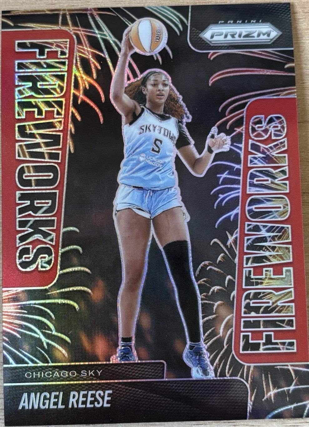 2025 Panini Prizm WNBA Fireworks Angel Reese [Red] #11 card