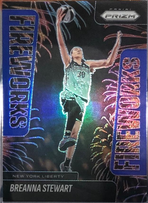 2025 Panini Prizm WNBA Fireworks Breanna Stewart [Blue] #2 card