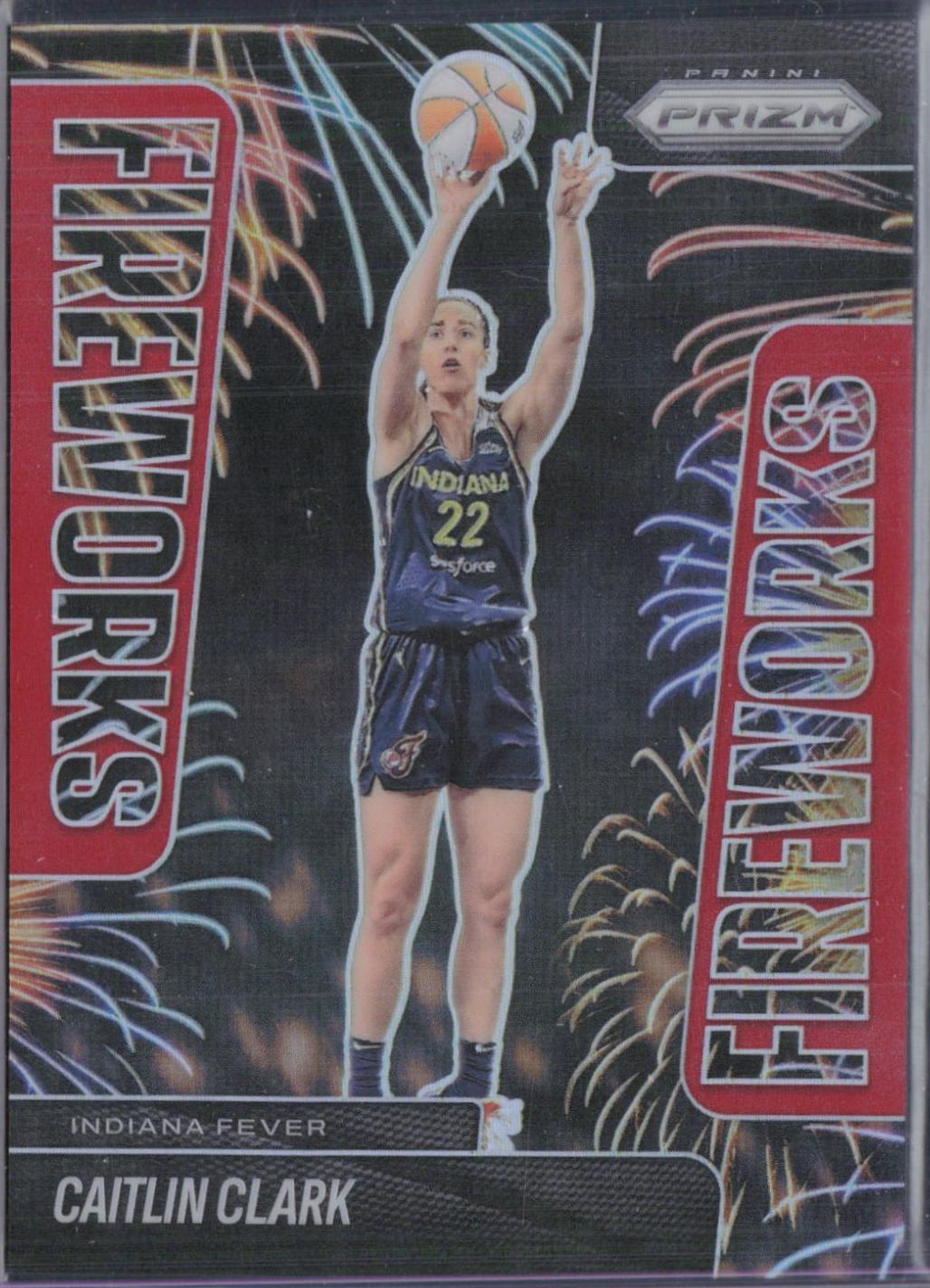 2025 Panini Prizm WNBA Fireworks Caitlin Clark [Red] #9 card