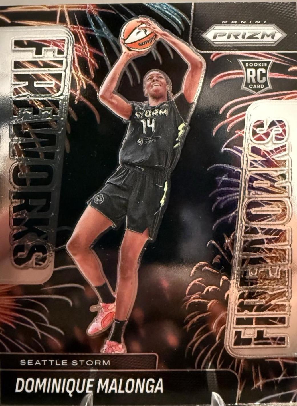 2025 Panini Prizm WNBA Fireworks Dominique Malonga #12 card
