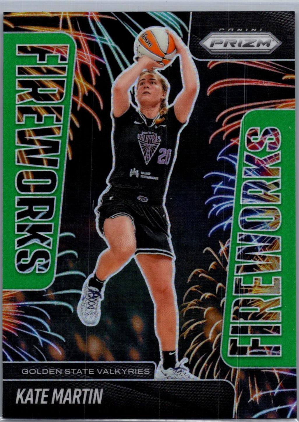 2025 Panini Prizm WNBA Fireworks Kate Martin [Green] #10 card