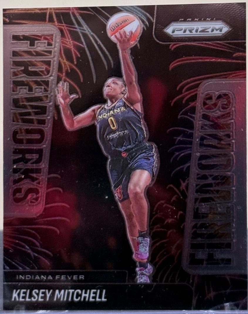 2025 Panini Prizm WNBA Fireworks Kelsey Mitchell #6 card