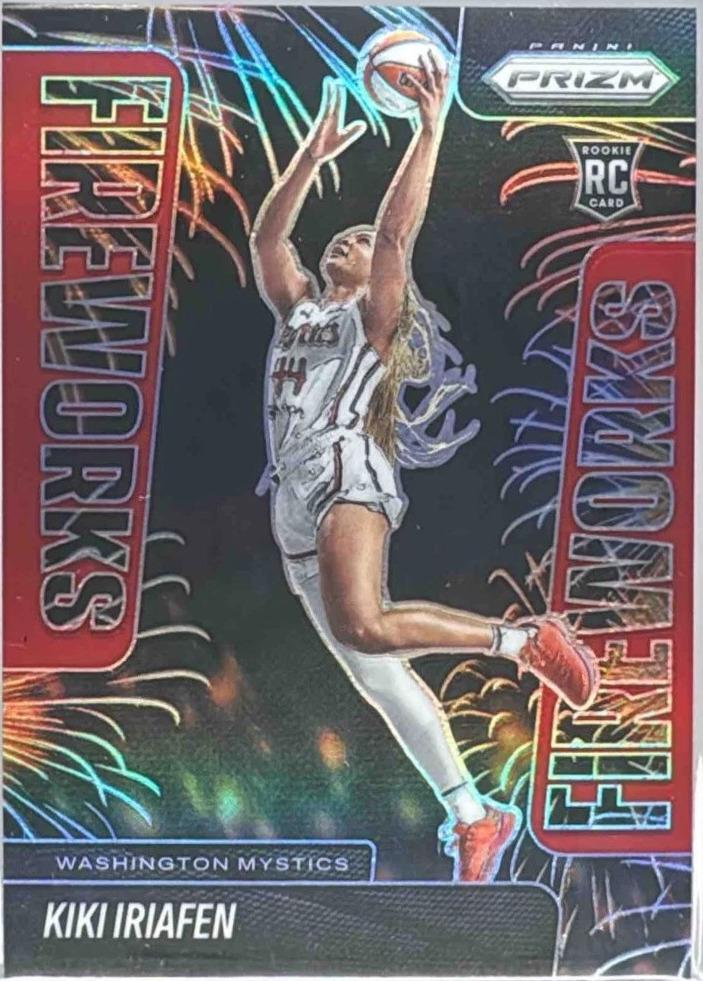 2025 Panini Prizm WNBA Fireworks Kiki Iriafen [Red] #13 card
