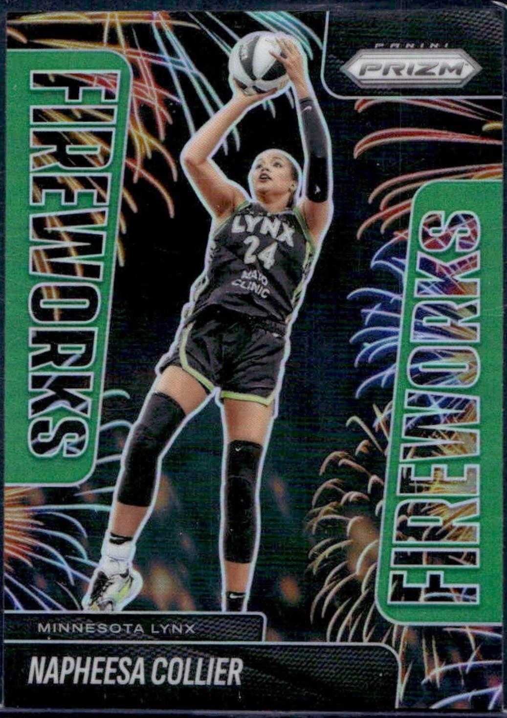 2025 Panini Prizm WNBA Fireworks Napheesa Collier [Green] #7 card