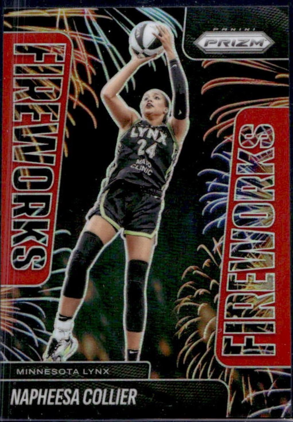 2025 Panini Prizm WNBA Fireworks Napheesa Collier [Red] #7 card
