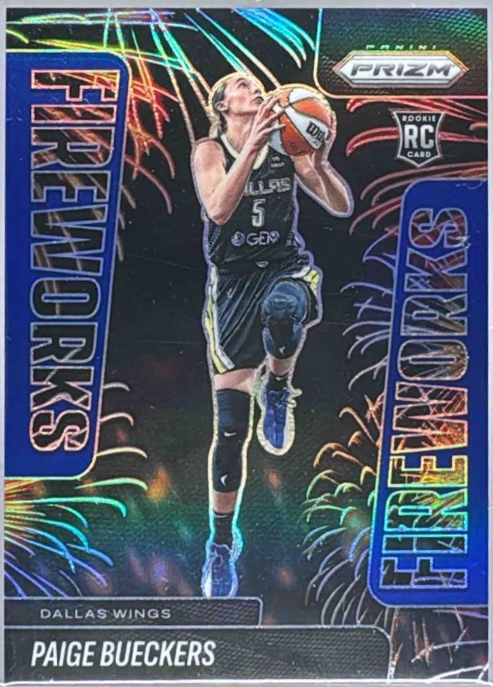 2025 Panini Prizm WNBA Fireworks Paige Bueckers [Blue] #14 card