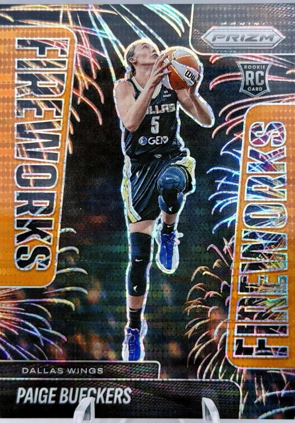 2025 Panini Prizm WNBA Fireworks Paige Bueckers [Orange Pulsar] #14 card
