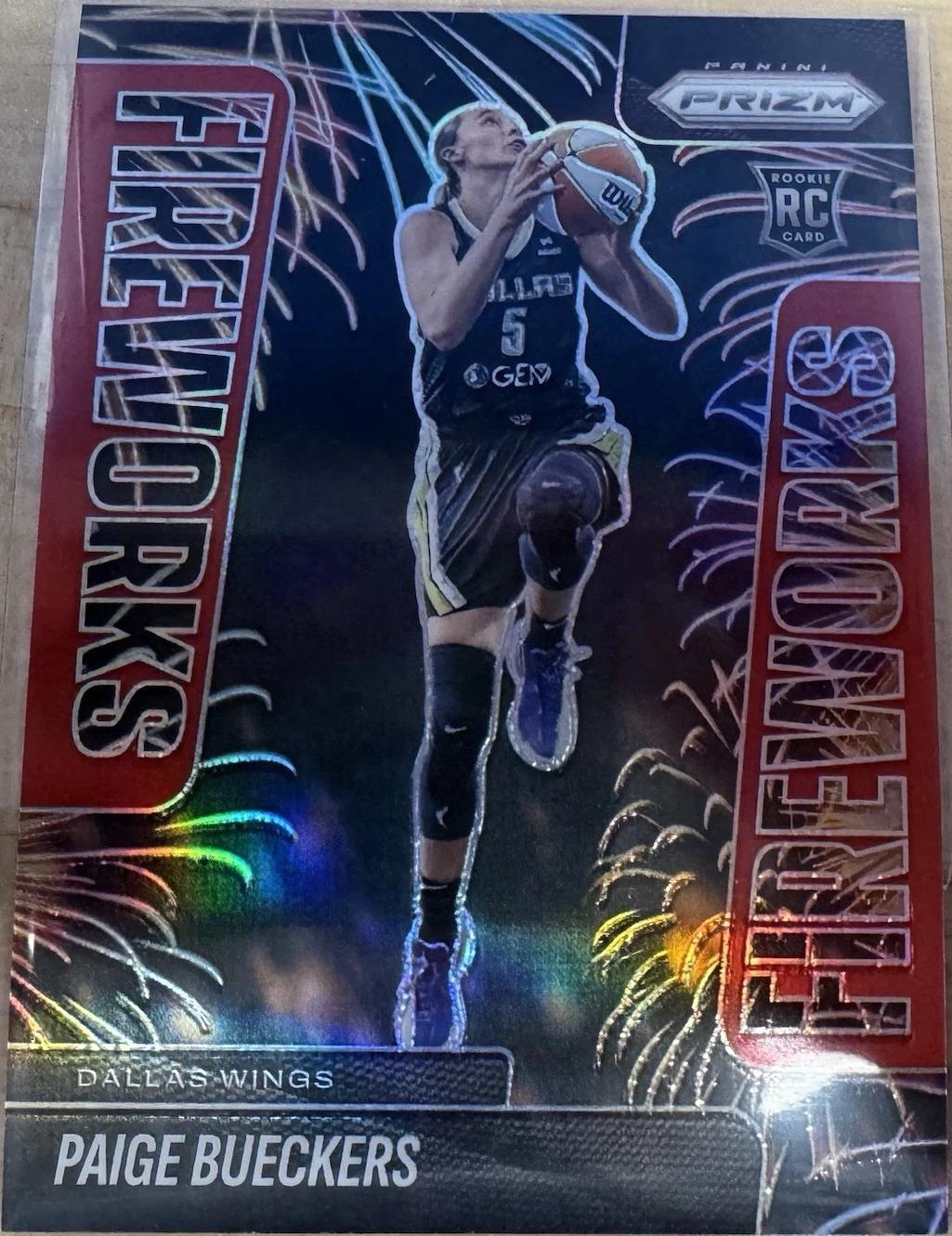 2025 Panini Prizm WNBA Fireworks Paige Bueckers [Red] #14 card