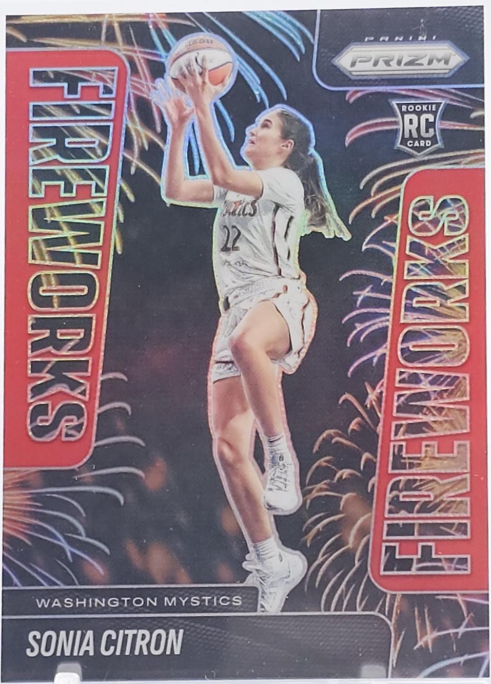 2025 Panini Prizm WNBA Fireworks Sonia Citron [Red] #15 card