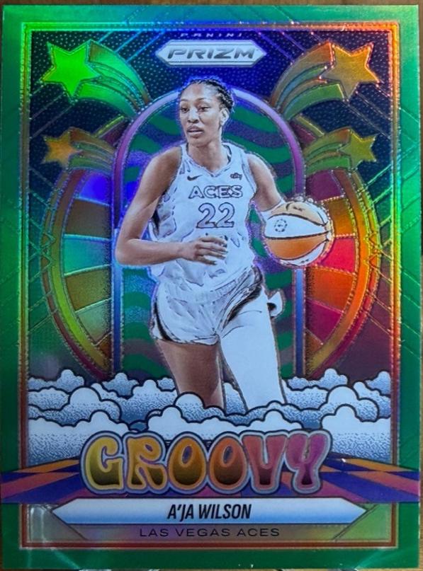 2025 Panini Prizm WNBA Groovy A'ja Wilson [Green] #1 card