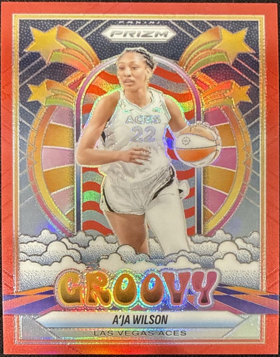 2025 Panini Prizm WNBA Groovy A'ja Wilson [Red] #1 card