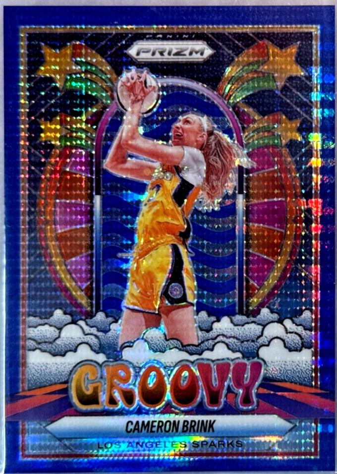 2025 Panini Prizm WNBA Groovy Cameron Brink [Blue Pulsar] #2 card