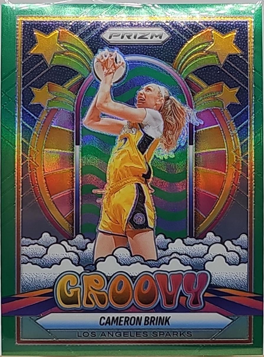 2025 Panini Prizm WNBA Groovy Cameron Brink [Green] #2 card